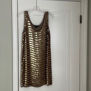 French Connection gold sleeveless dress size 8